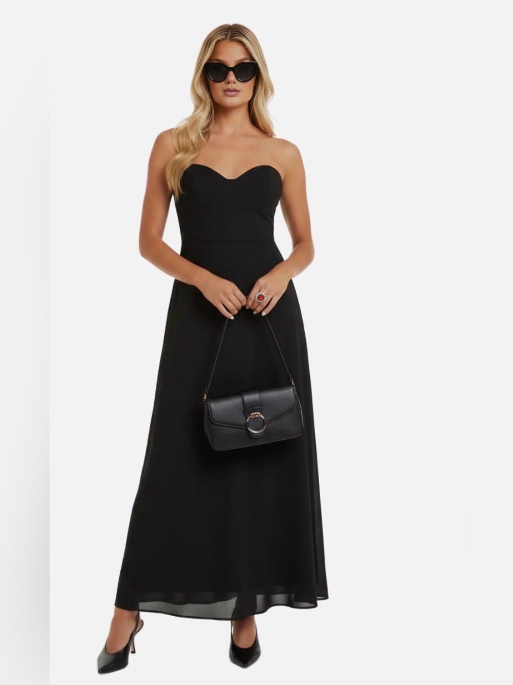 Reformation Organic Cotton soft black summer Strapless Dress EUC size 10